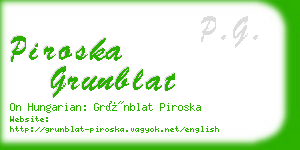 piroska grunblat business card